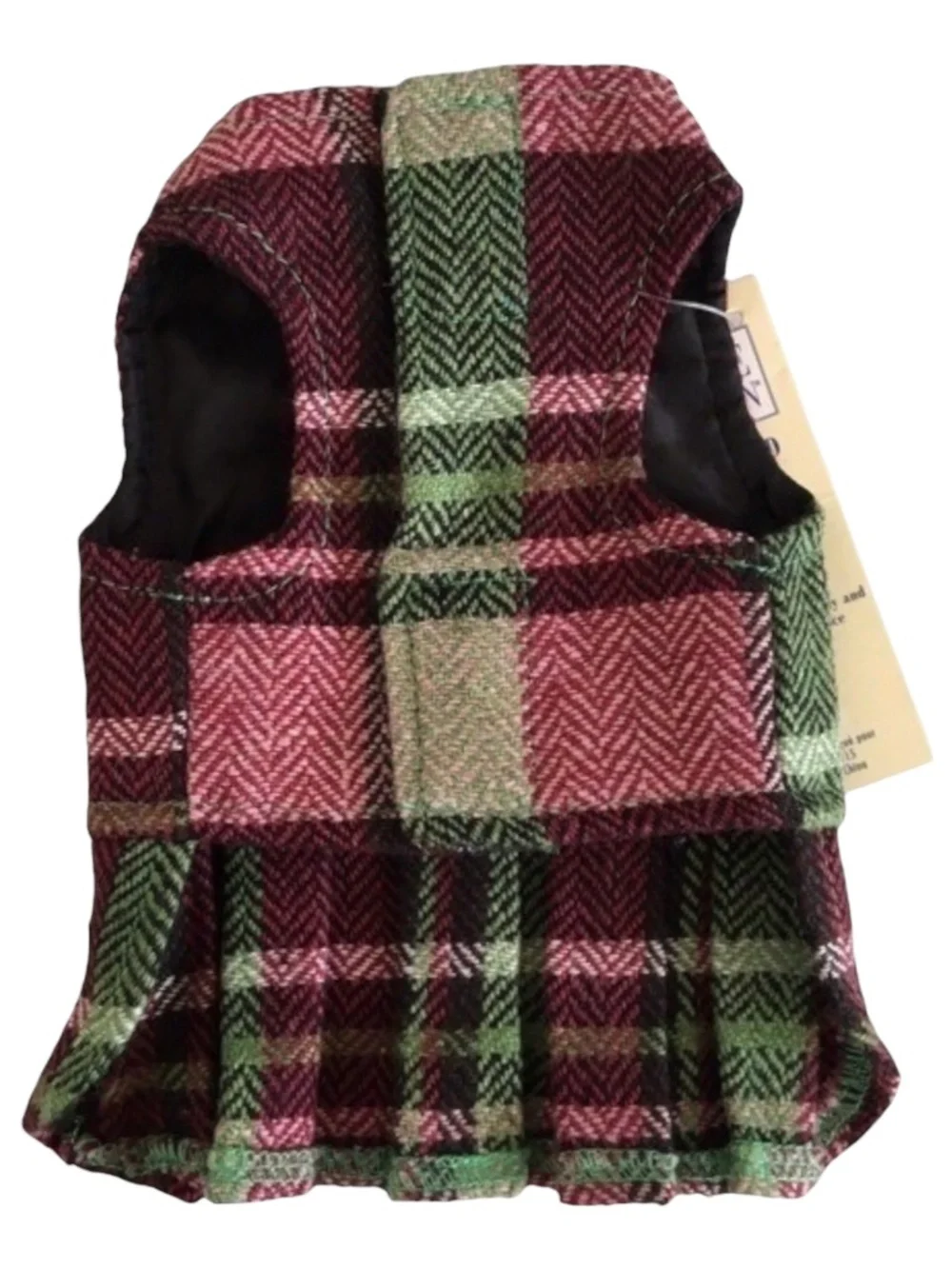NWT East Side Collection Woven Plaid Dog Dress Size Teacup
